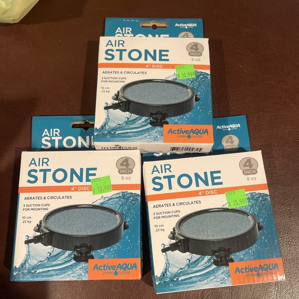 Active Aqua AIR STONE 4" inch Round Disc Diffuser Aerates Circulates Hydroponics