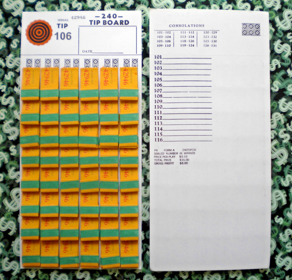 1 Dozen 240-P5 48-Rows REGULAR "NOT Sure" TIP BOARD {101-132} PullTab Jar Ticket