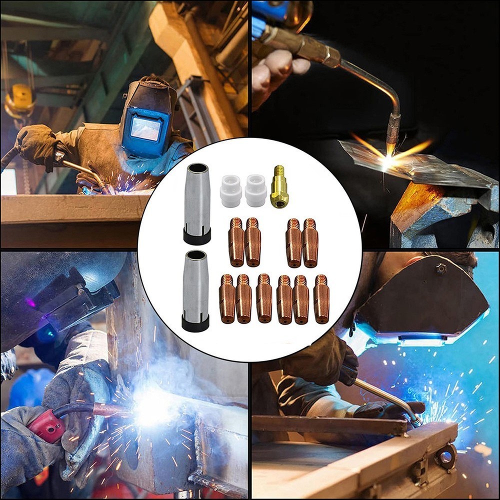 15PCS Welding Accessory Kit for 24KD Torch Including Tips Holder Gas Diffuser