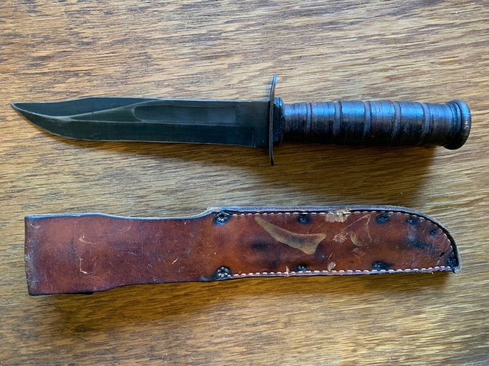 WWII Camillus USN Mark 2 with Leather Sheath