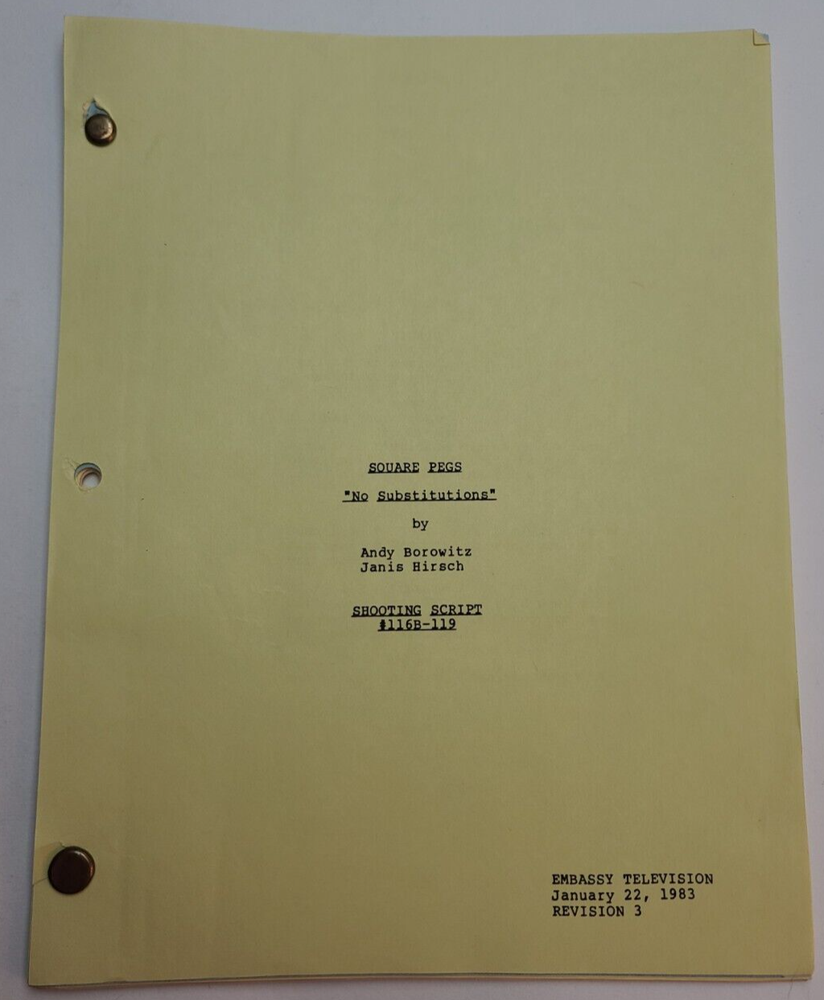 SQUARE PEGS / Andy Borowitz 1983 TV Script, Bill Murray "No Substitutions"