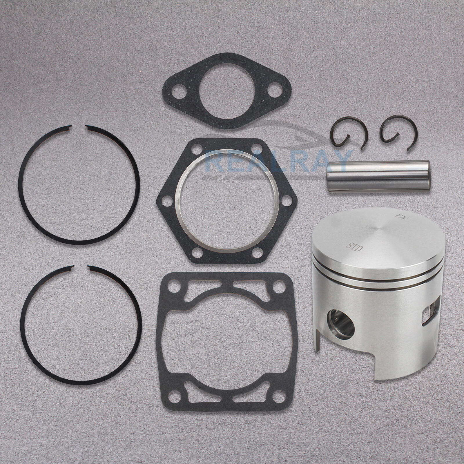 For 1976-1988 EZGO 2 Cycle Gas Golf Cart Top End Rebuild Kit Cylinder & Piston