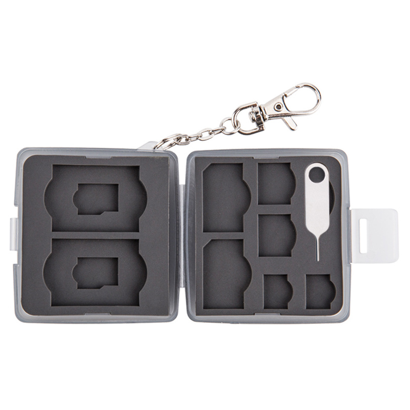 JJC Memory Card Case w/ Lock&Ring fits 2SD+2MSD+2SIM+2Micro SIM+2Nano SIM Cards