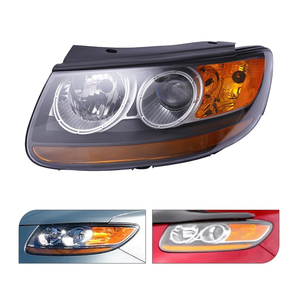 Hyundai Santa Fe 2007-2012 Left Headlight Assembly 6 Pin