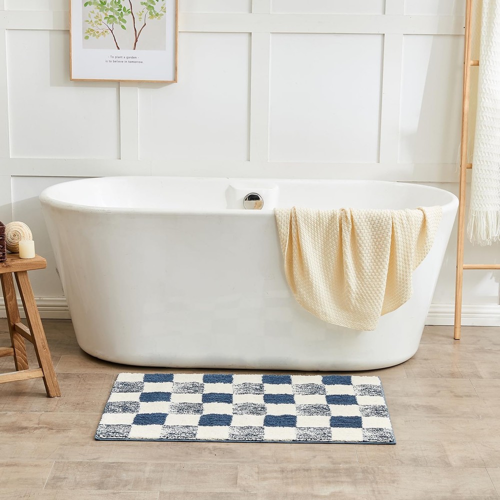 Bath mats for Bathroom Non Slip, Fluffy Absorbent Microfiber Bath mat Washabl...