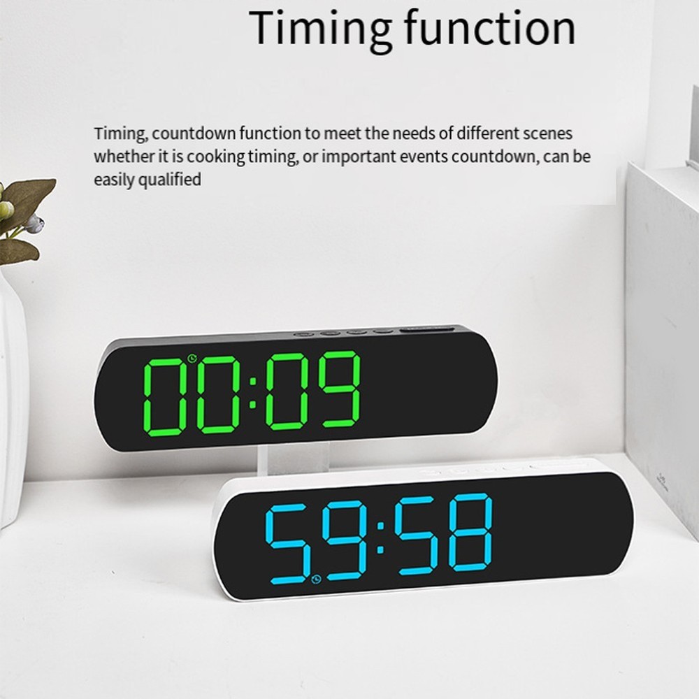 Sleek LED Alarm Clock with Adjustable Brightness and Two Alarms Functionality