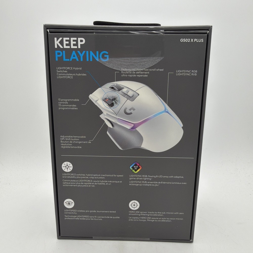 Logitech G502 X PLUS Wireless Gaming Mouse - White