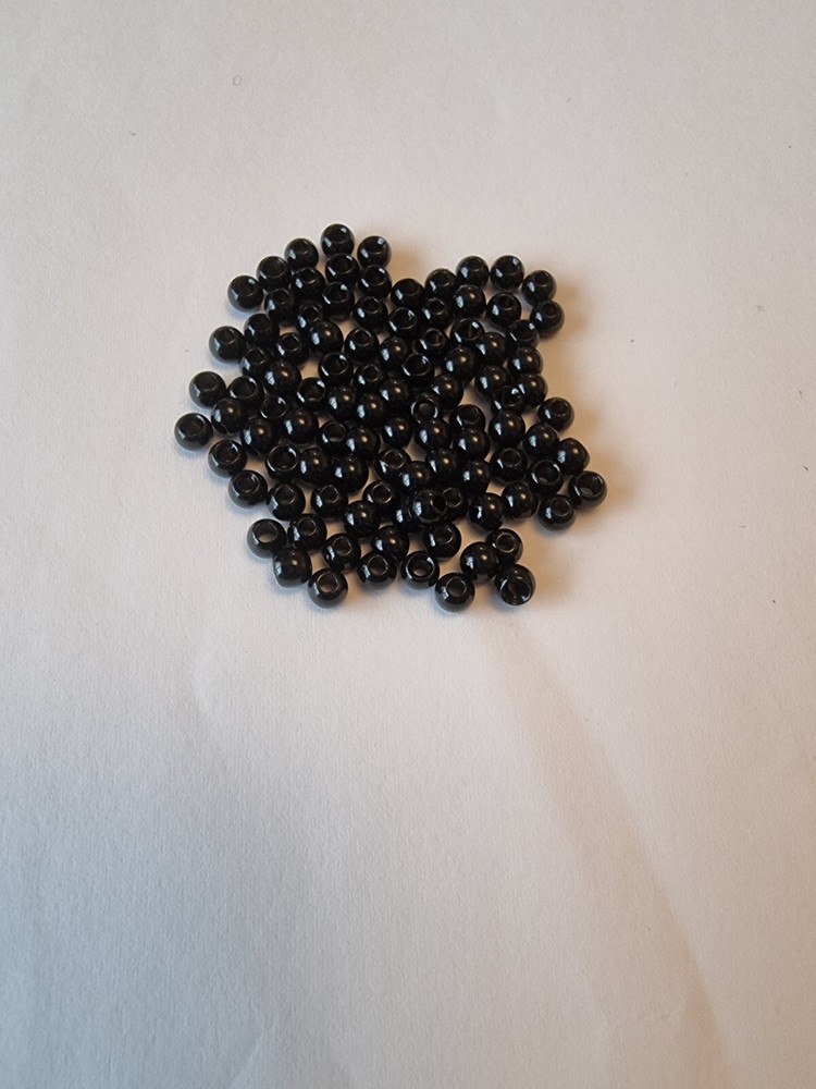 Fly Tying Materials 3.3mm 50 Packs Painted Black Countersunk Beads.