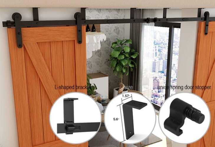 4-20FT Ceiling Mount Bracket Sliding Barn Door Hardware Track Kit Single/Double