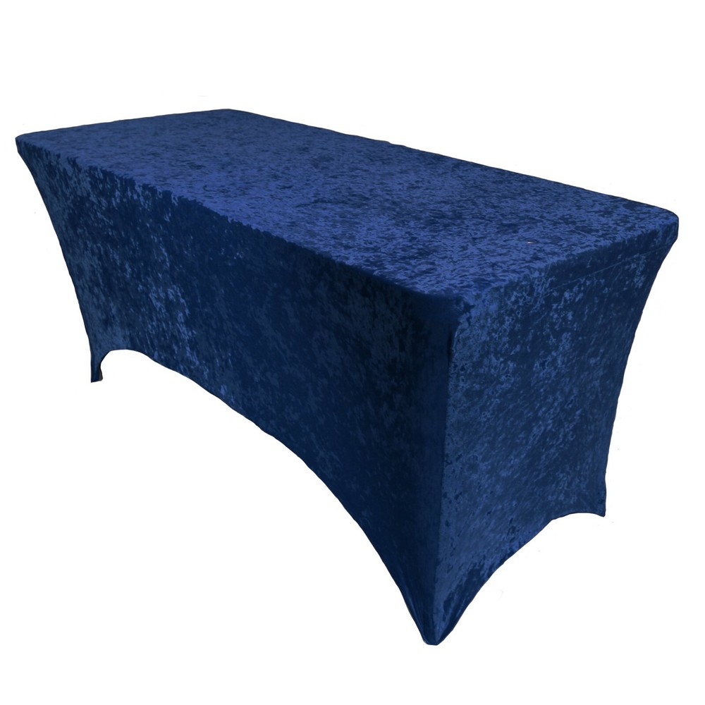 Velvet Folding 8ft Stretchy Modern Table Covers, Rectangular Fitted Tablecloths