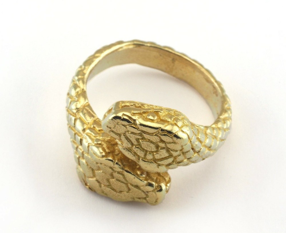 Snake Adjustable Ring Raw brass (18mm 8US inner size - Adjustable ) Oz3190