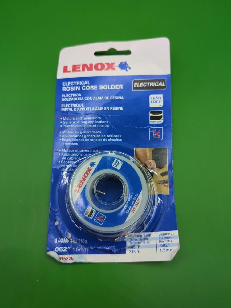 Lenox Electrical Rosin Core Solder .062 WS15031