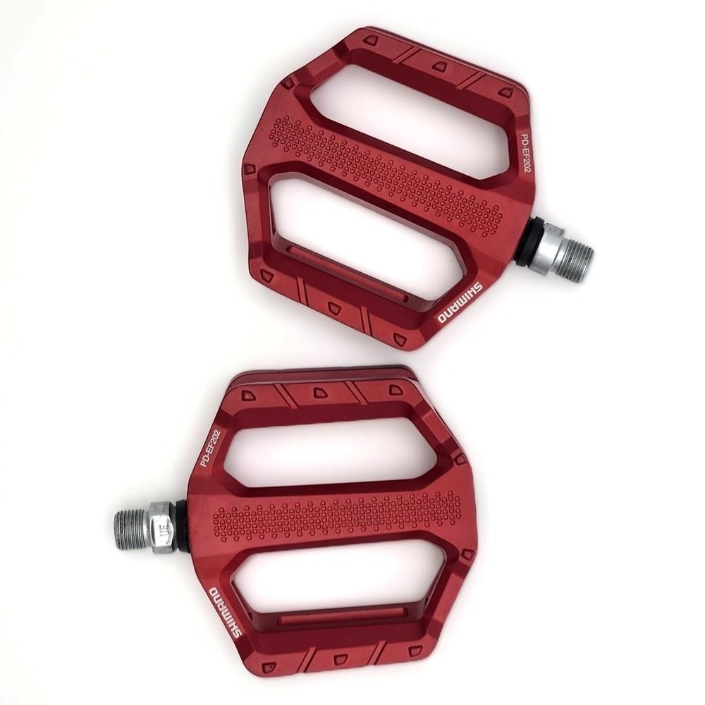 Shimano Flat EF202 Red Flat / Platform Bicycle Pedals PD-EF202R NO PACKAGE