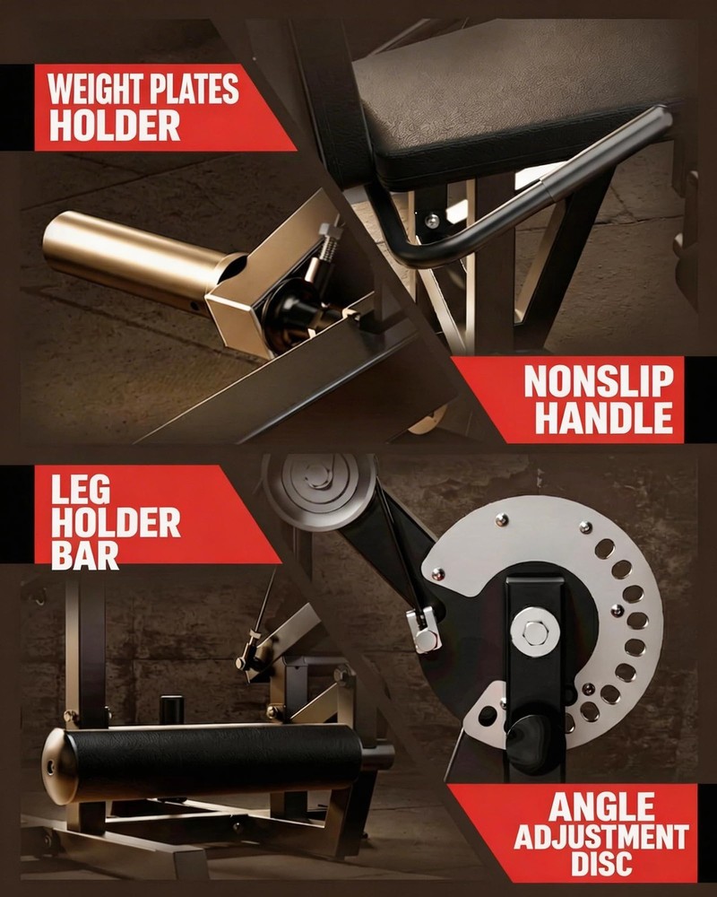 Multi-Functional Leg Developer Weight Bench 12-Position Adj, 700LBS for Home Gym