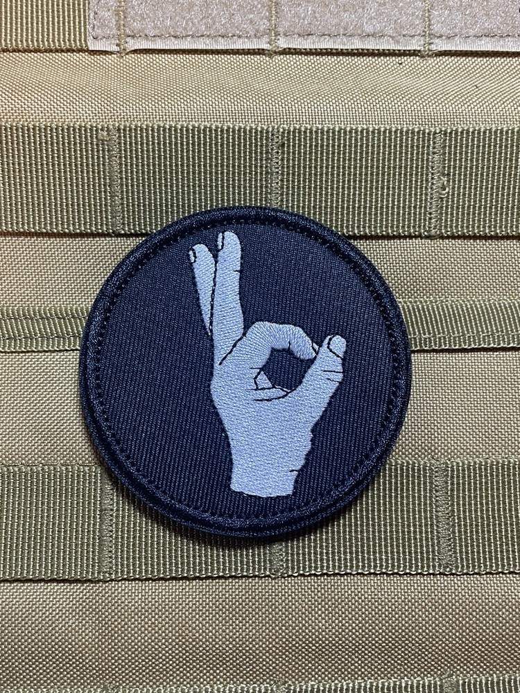 Circle Game Hand A Ok Funny Tactical Army Military Morale Patch Hook Loop