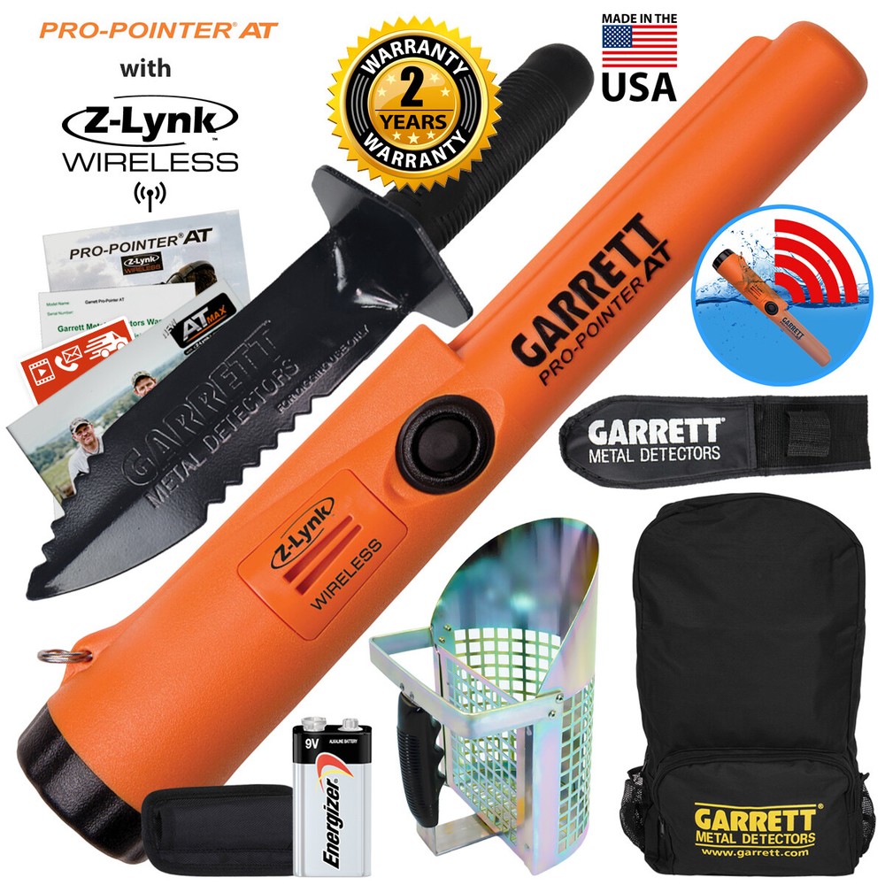 Garrett Pro Pointer AT Z-LYNK Pinpointer with Backpack, Digger & Sand Scoop