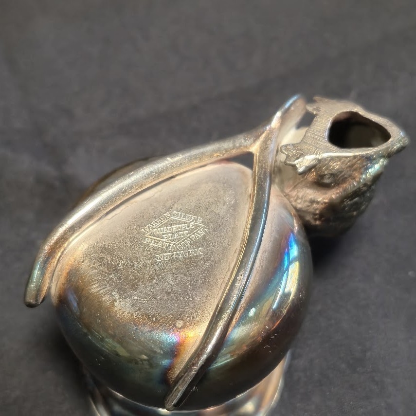 CHICK WISHBONE Antique TOOTHPICK HOLDER WARREN 4x SILVERPLATE CO NEW YORK