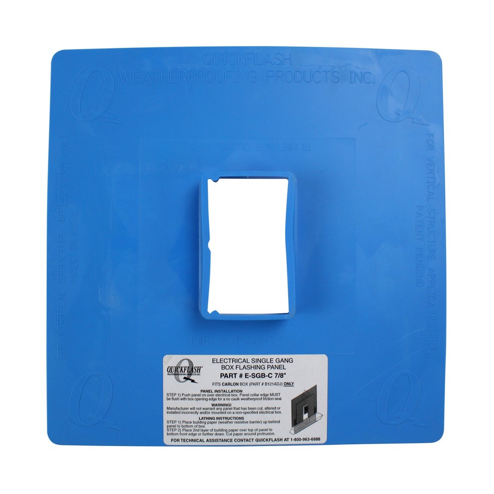 QUICKFLASH E-SGB-C-7/8" ELECTRICAL SINGLE GANG BOX FLASHING PANEL