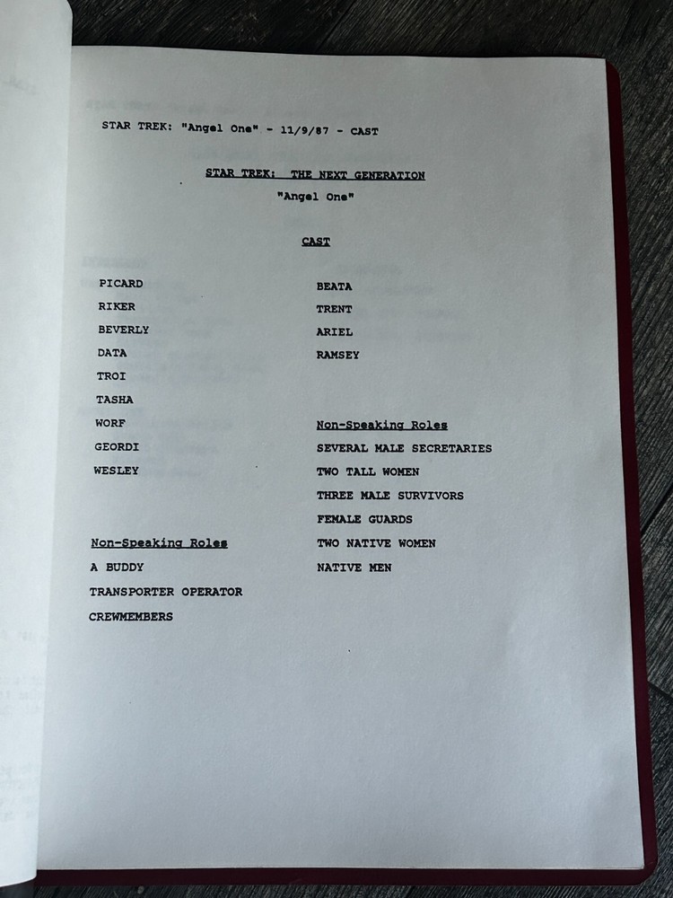 STAR TREK Script The Next Generation Angel One Revised Final Draft Nov 9 1987