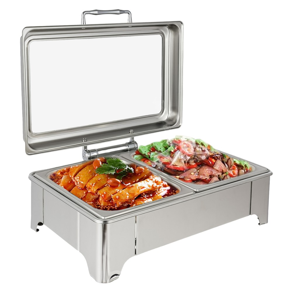 Catering Stainless Chafer Chafing Dish Sets 2 Compartment 9l Electric Heating
