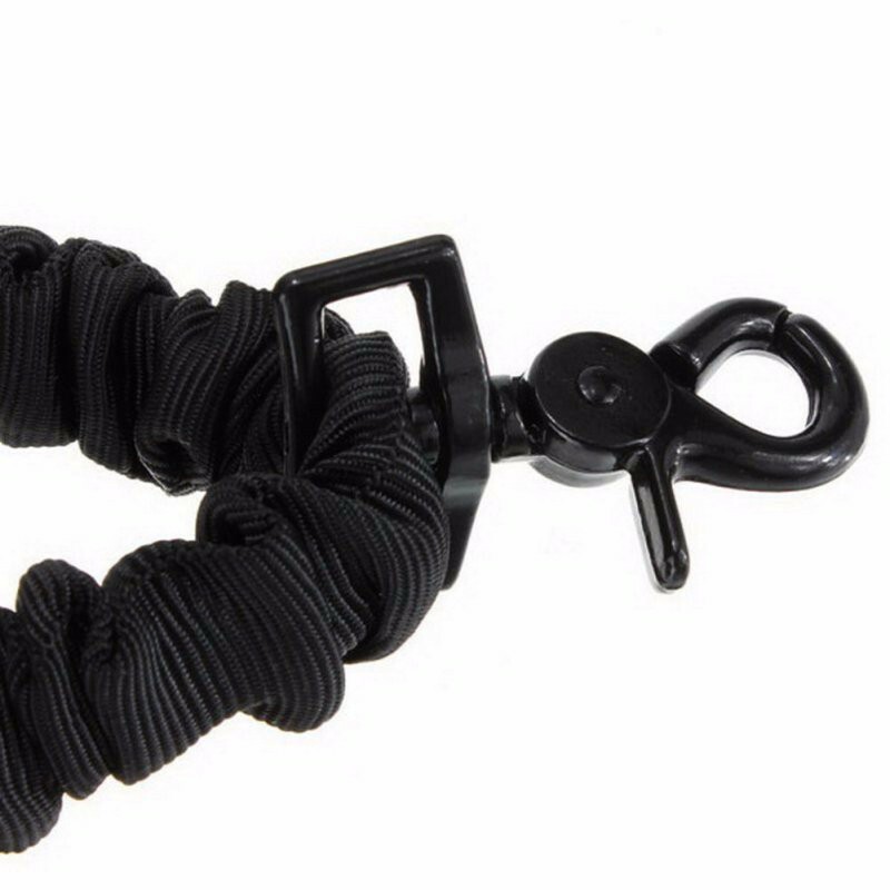 US Tactical 1 One Single Point Adjustable Bungee Rifle Gun Sling Strap System BK
