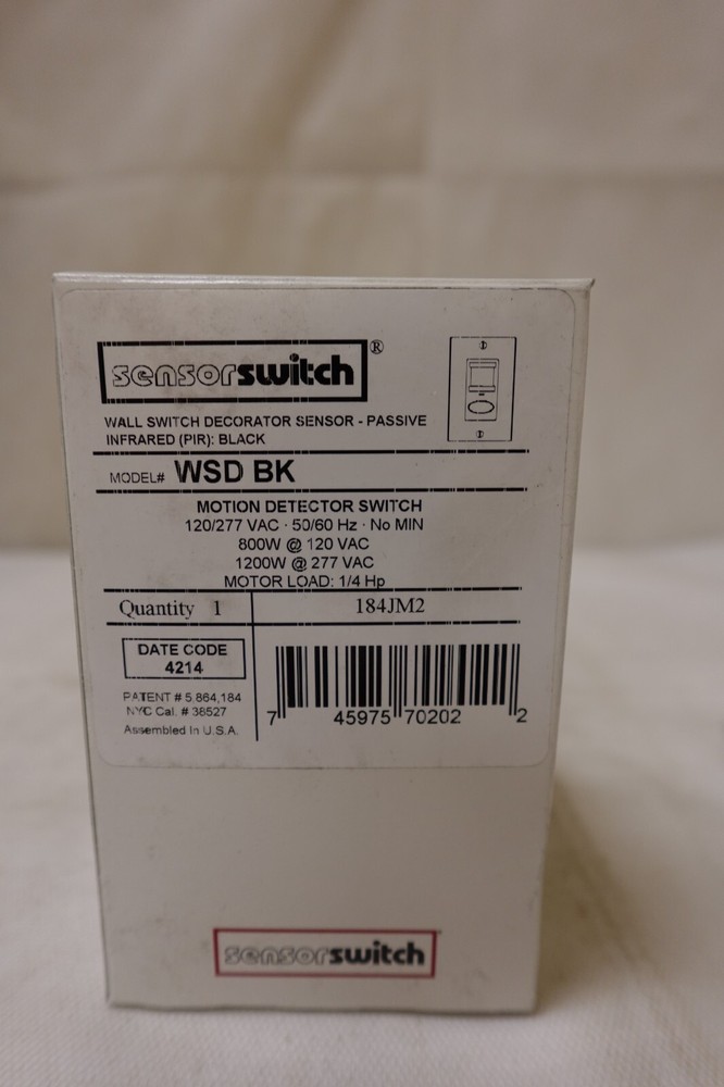 Acuity Sensor Switch - PIR Motion Detector Wall Decorator Switch WSD BK (Black)