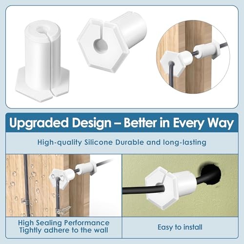 2 PCS Cable Routing Kit Compatible with Starlink Ethernet Cable Rubber White