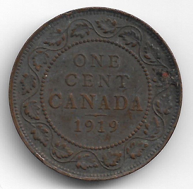 Canada One Cent 1919 KM# 21