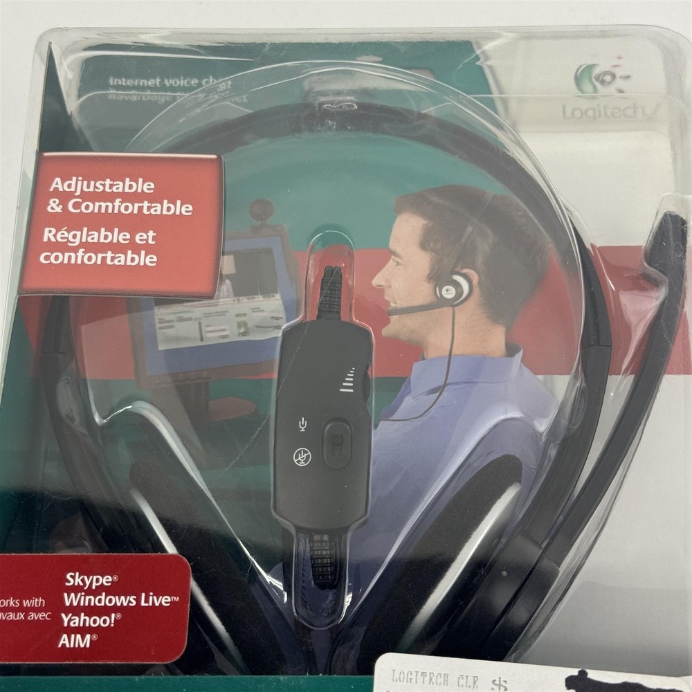 Logitech ClearChat Stereo PC Headset Rotating Microphone Windows XP Vista 2000