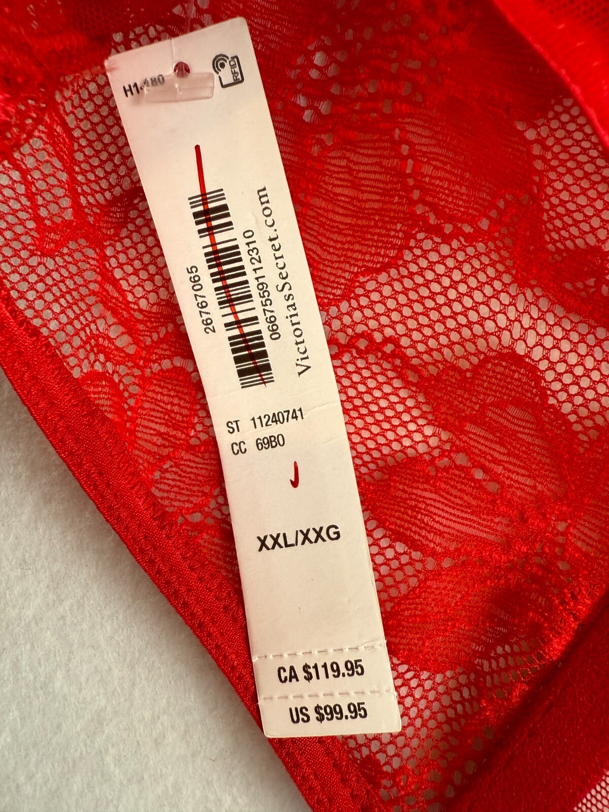 Victoria's Secret One Piece Boned Lace Teddy Bodysuit w/ Cherry Red XXL NWT