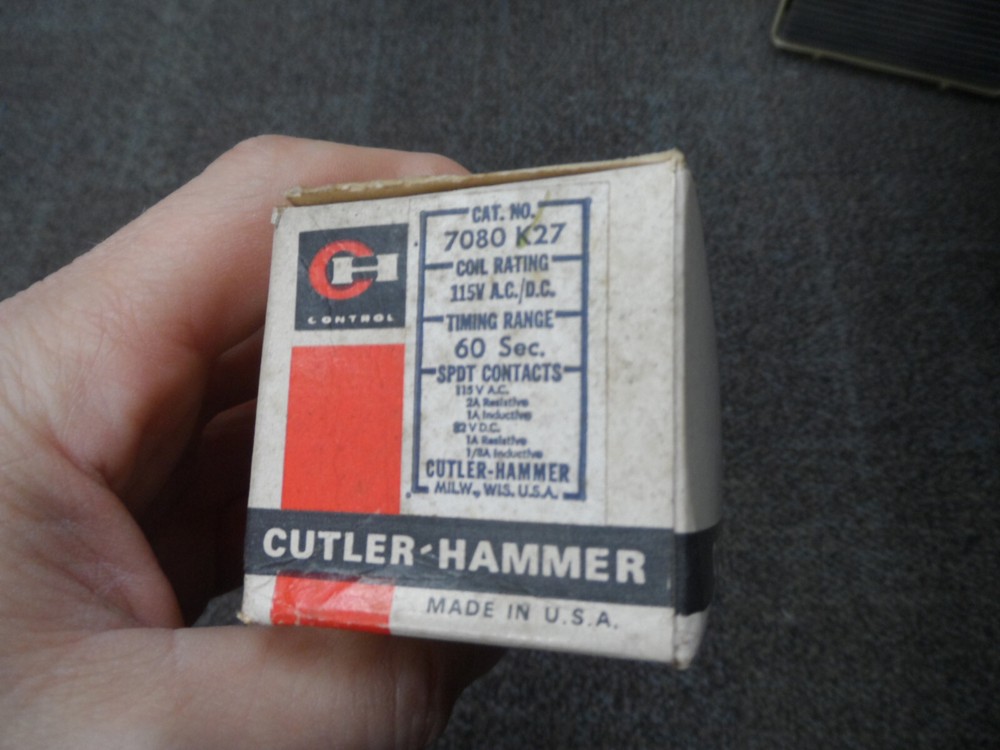 CUTLER HAMMER TIME DELAY RELAY 7080 K27