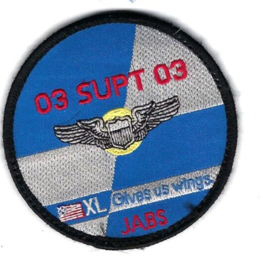 PATCH USAF PILOT TRAINING CLASS SUPT XL 03-03 LAUGHLIN AFB JT1