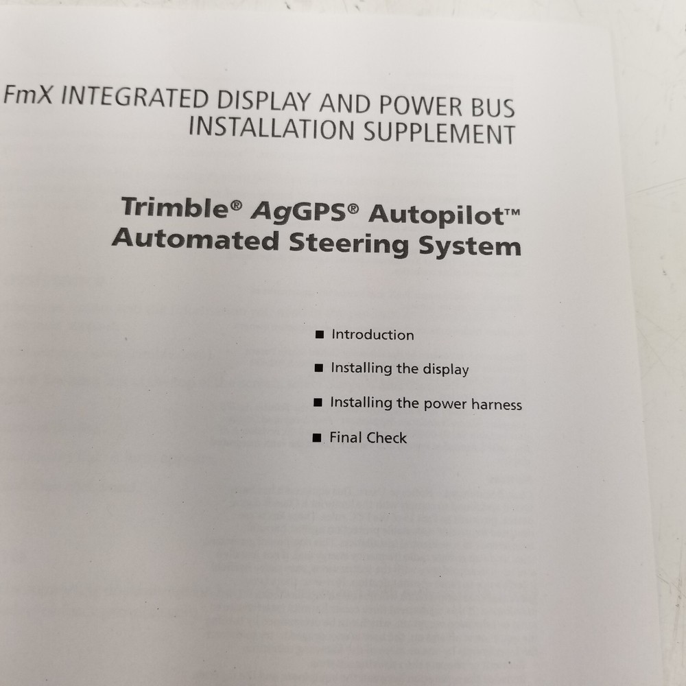 Trimble Autopilot Automated  Steering System  Installation Supplement