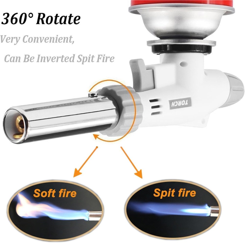 FunOwlet Butane Torch, Reverse Use Culinary Kitchen Blow Lighter with Adjustable