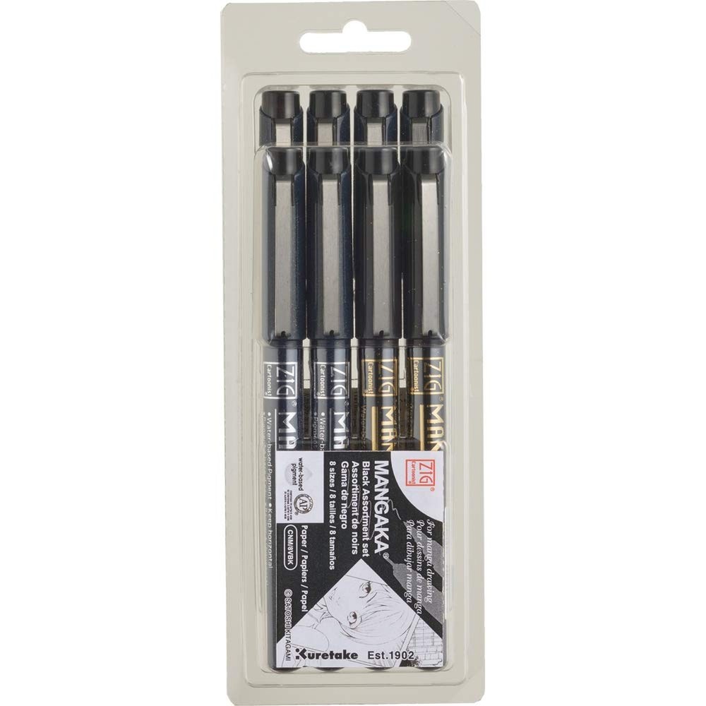 ZIG Cartoonist Mangaka Assortment Set 8/Pkg