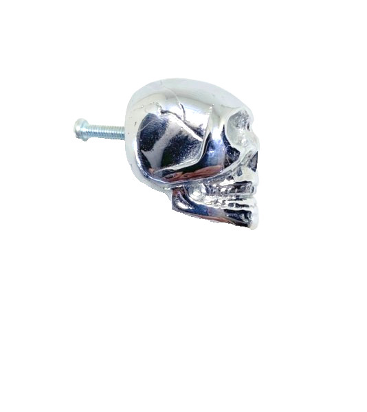 2 medium Skull hardware cabinet Drawer 1.1/2" Gothic Finger Pull Solid Brass