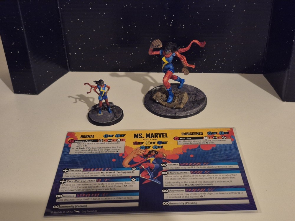 Marvel Crisis Protocol Board Game Miniature Figure Ms Marvel Painted