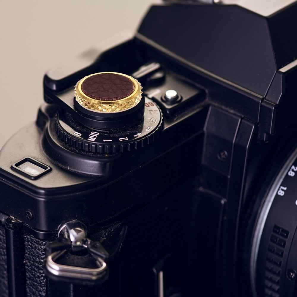 2Pcs Shutter Button (Dark Brown) Camera Soft Release Button Threaded, for Fuji