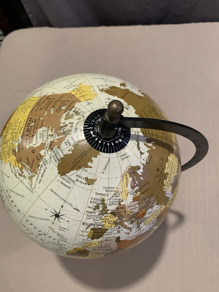 Rustic Primitive World Globe With Base 8” Globe 13” With Base. Home Decor