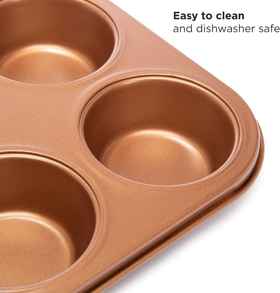Ecolution Non-Stick Toaster Oven Bakeware Set 4-Piece, Carbon Copper