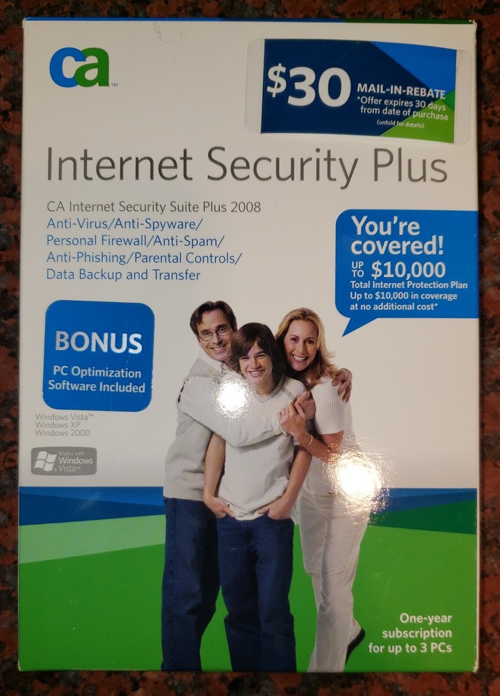 CA Internet Security Suite Plus 2008 CD-ROM NOS Factory-Sealed