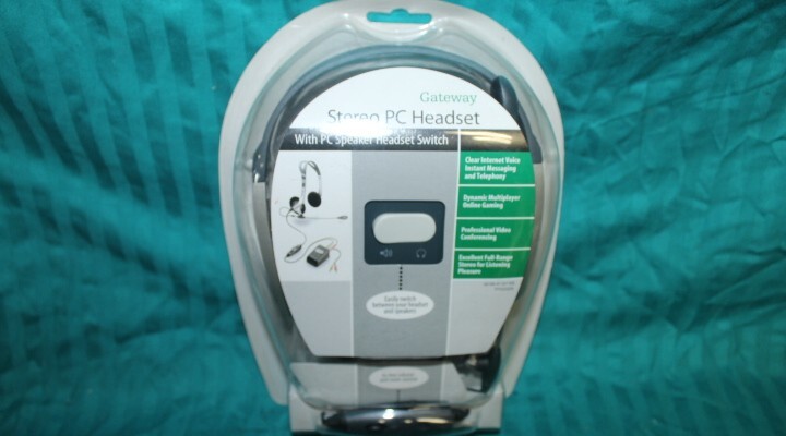 GATEWAY STEREO PC HEADSET W/ PC SPEAKER HEADSET SWITCH TP1222ZA - SEALED