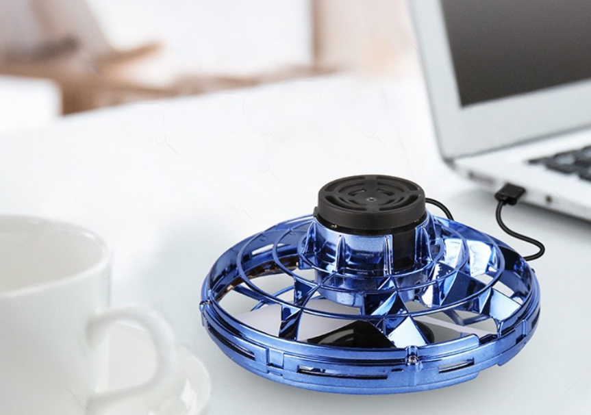 Mini Fingertip Gyro Interactive Decompression Toy Drone LED UFO Type Flying Heli