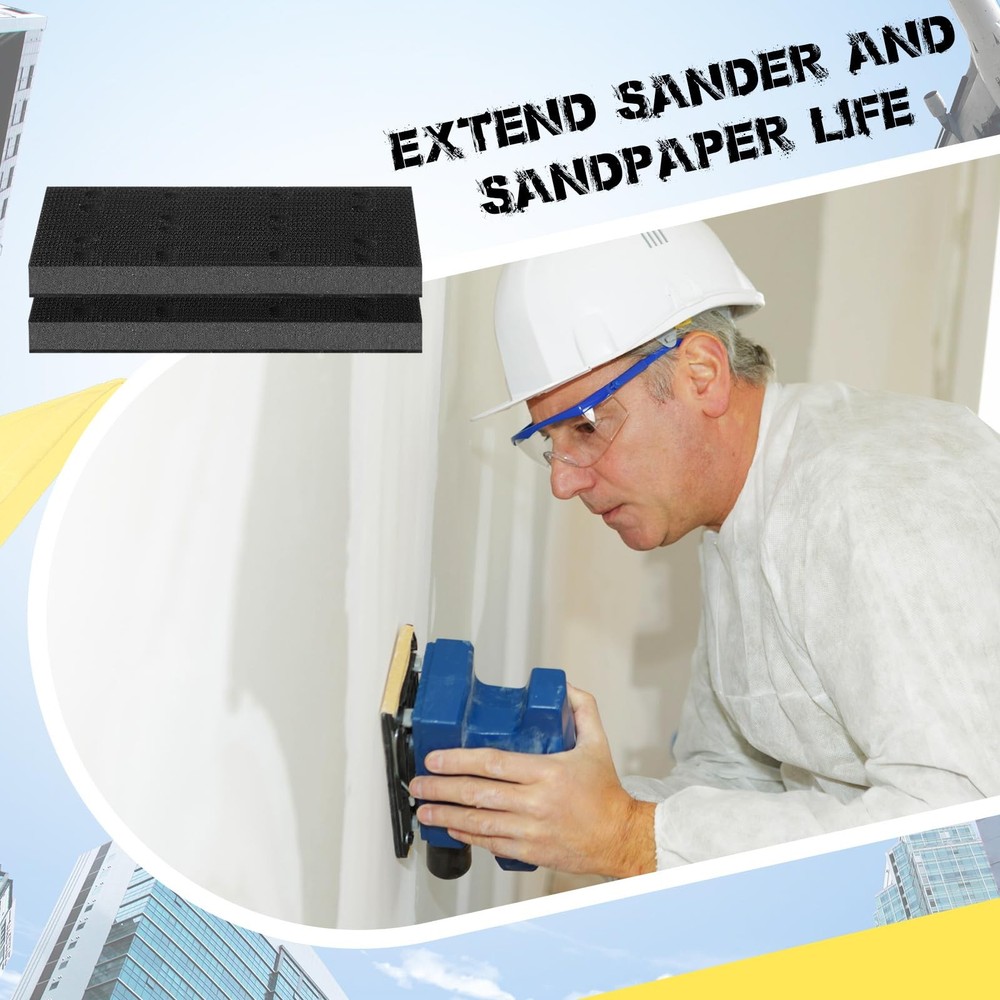 Dimsile 2 Pcs Soft Black Foam Sanding Pads Interface Sander Backing Pad