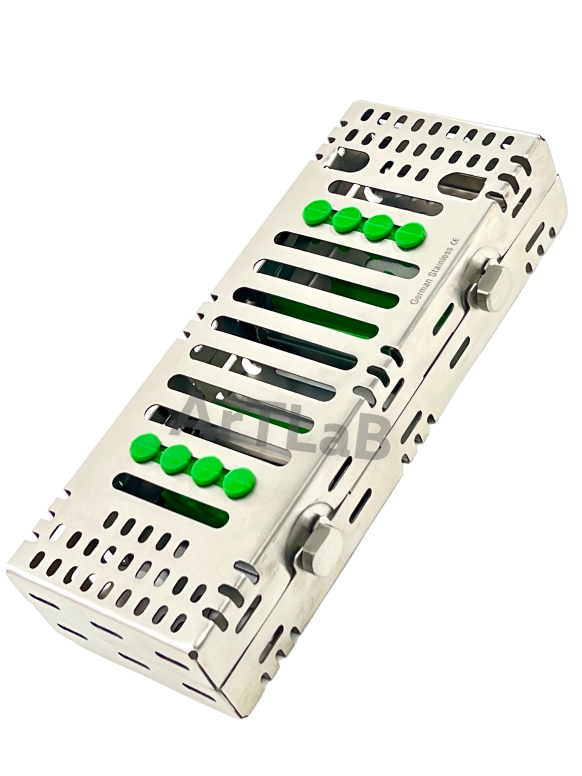 GERMAN Double Decker Dental Surgical Sterilization Autoclave Cassette 8 tools