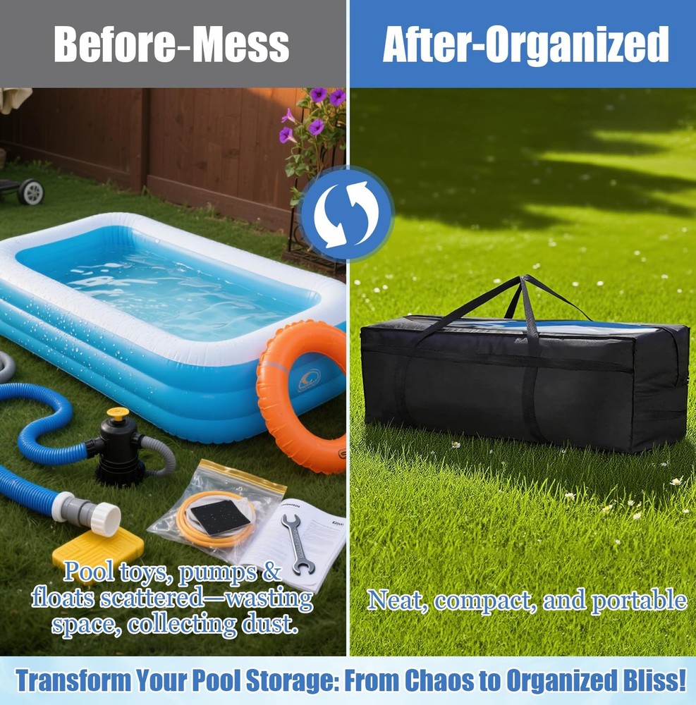 PJT 142 Gallon Extra Large Storage Bag for Aboveground Inflatable Frame Pools...