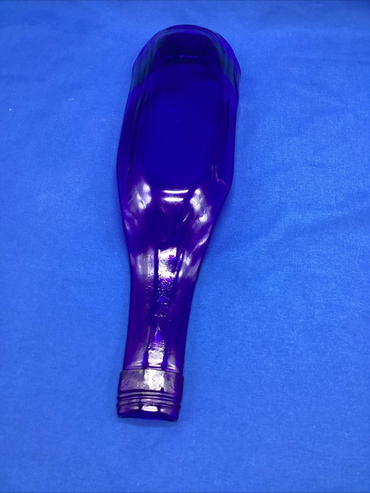 Melted Slumped Wine Bottle - Blue