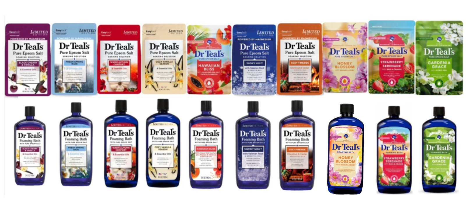 Dr Teals Limited Edition Epsom Salt & Foaming Bath | Pack Of 2