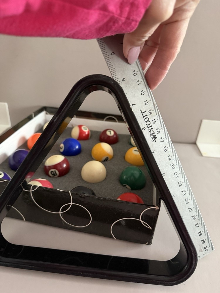 Mini Billiard Balls And Triangle 17 Piece Set