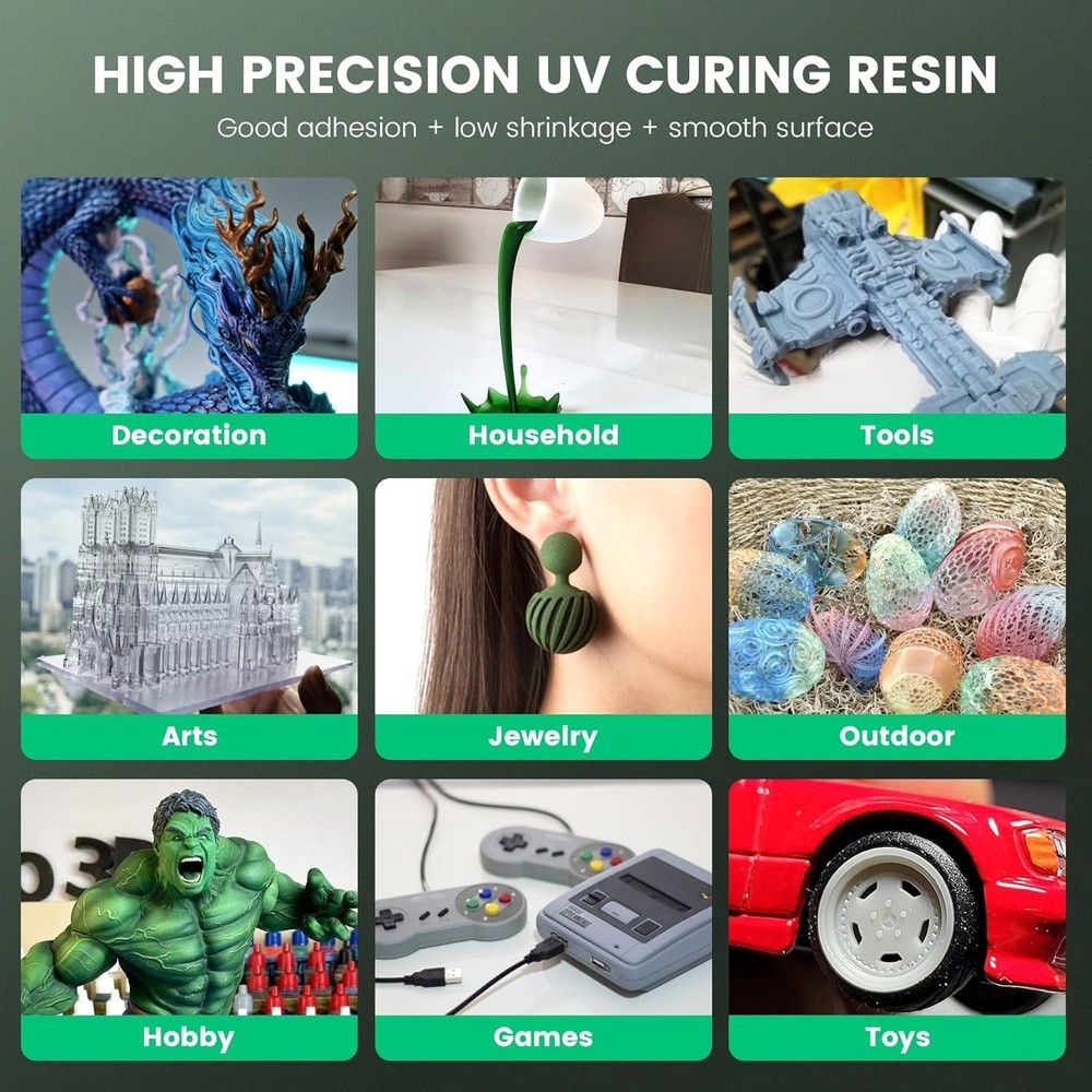 Precision 3D Printer Liquid Resin, 3kg - Fast Curing, Minimal Odor, Leak-Proof